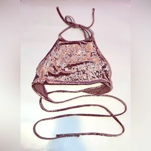 Velvet tie up tank top